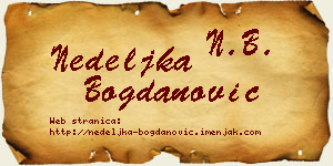 Nedeljka Bogdanović vizit kartica